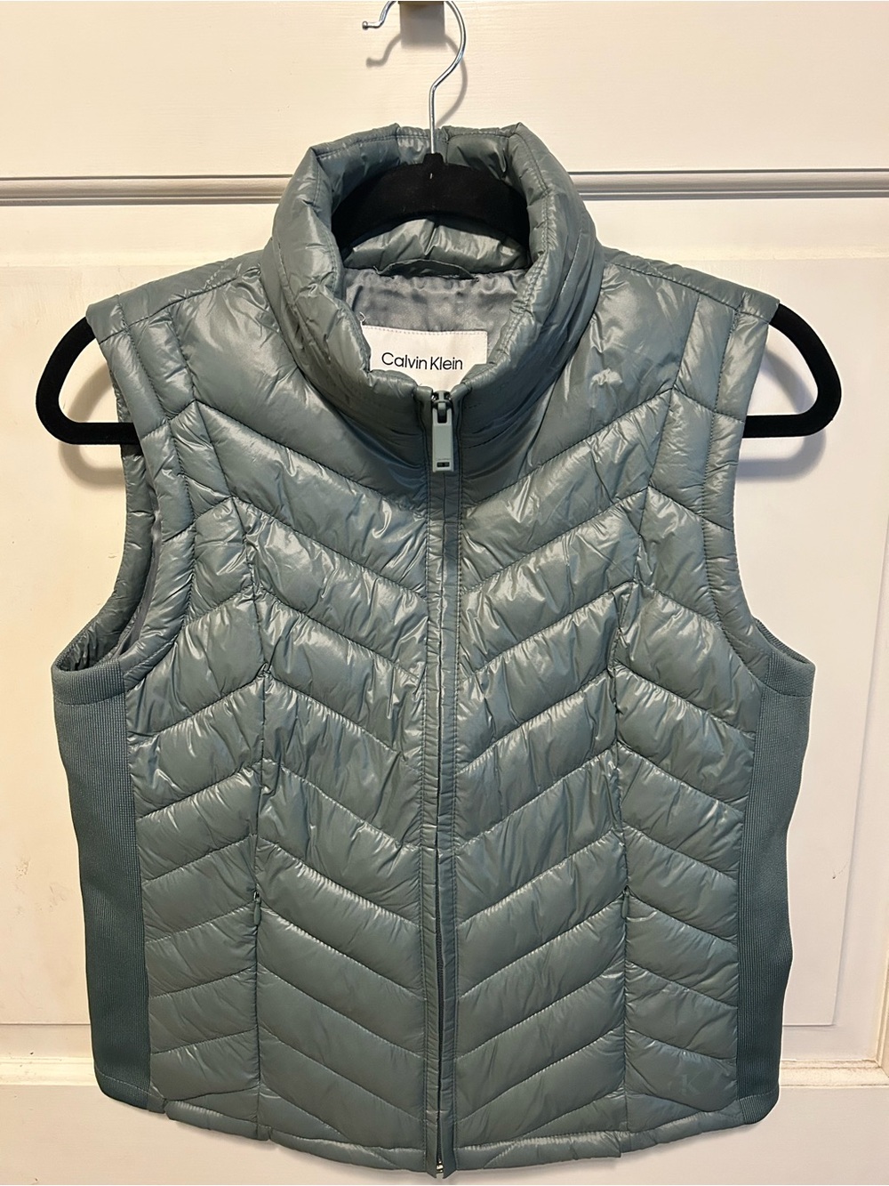 Calvin Klein Quilted Sage Green Puffer Vest